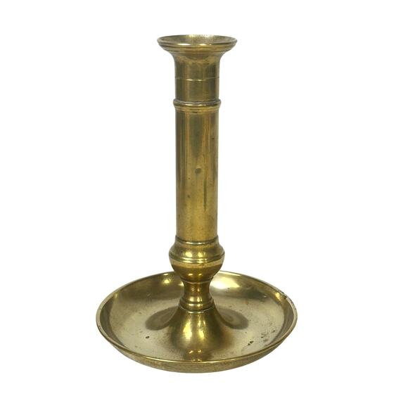 European Antique Early 20th Century Brass 7.75" Candlestick w/Ejector Mechanism - Picture 4 of 7